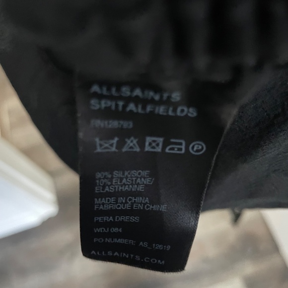 All Saints Spitalfields Black Sheer Bunched Up Dress size 12 NWT - Picture 11 of 14